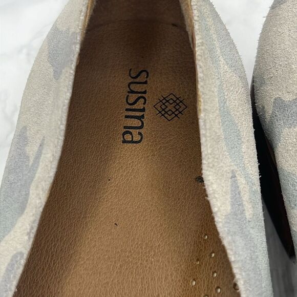 SUSINA Kellen Almond Toe Grey Camouflage Leather Loafer-8M - Picture 6 of 7